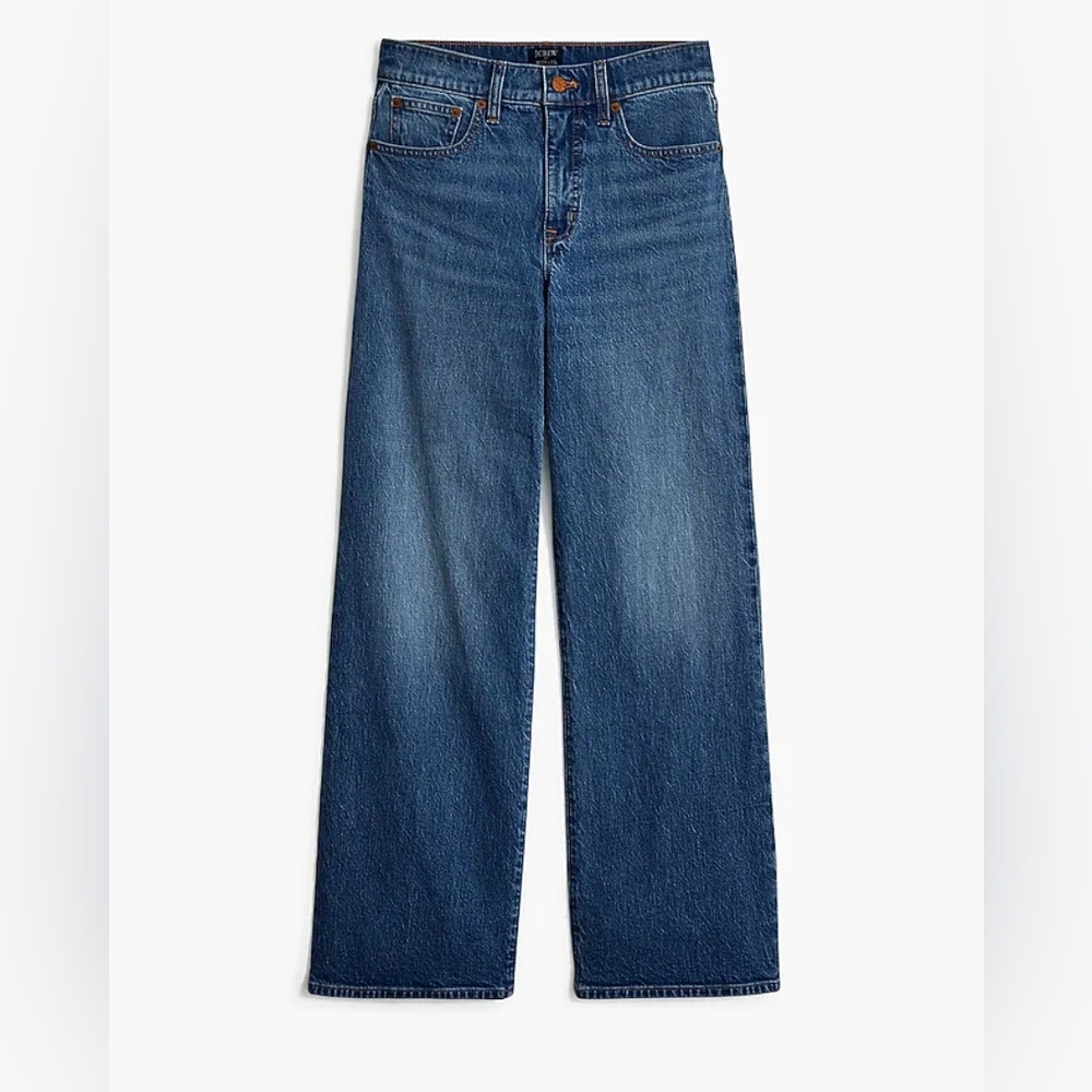 J. Crew Factory Women's Wide Leg Crop Classic Blue Jeans Size 27 NWOT